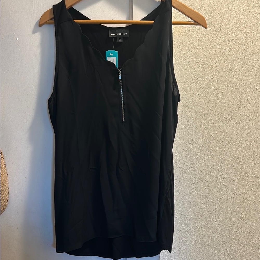 Fortune + Ivy Black Sleeveless Tank Top